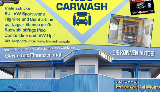 Neue Anzeige für CAR WASH bei Frenzel und Rang